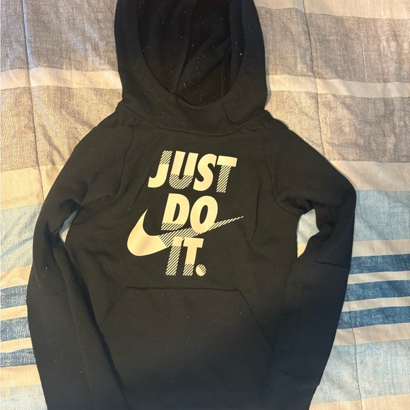 Nike Kids Black Hoodie with Slogan - Picture 1 of 3